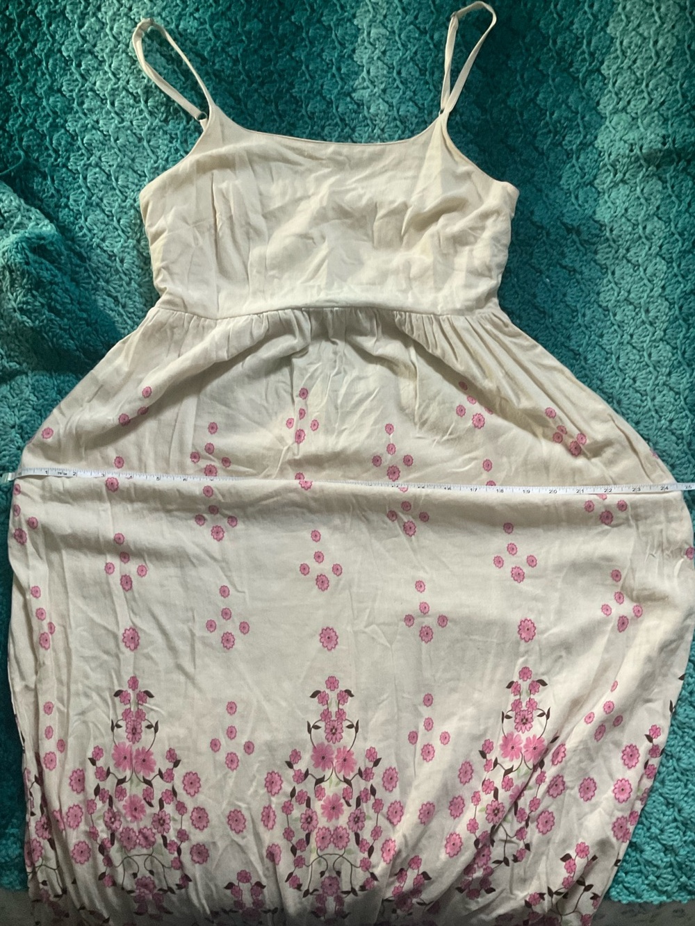 Japna Cream Maxi Dress with Pink Floral Print - Picture 8 of 8